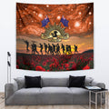The Rising Sun Badge ANZAC Tapestry Last Post Field of Poppy Starry Night Style