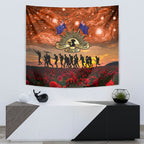 The Rising Sun Badge ANZAC Tapestry Last Post Field of Poppy Starry Night Style