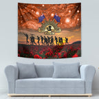 The Rising Sun Badge ANZAC Tapestry Last Post Field of Poppy Starry Night Style