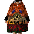 The Rising Sun Badge ANZAC Wearable Blanket Hoodie Last Post Field of Poppy Starry Night Style