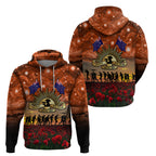 The Rising Sun Badge ANZAC Zip Hoodie Last Post Field of Poppy Starry Night Style