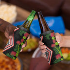 Aotearoa Tukutuku Motif 4 in 1 Can Cooler Tumbler Pohutukawa and Fern Leaves