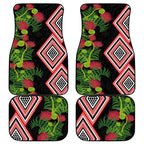 Aotearoa Tukutuku Motif Car Mats Pohutukawa and Fern Leaves