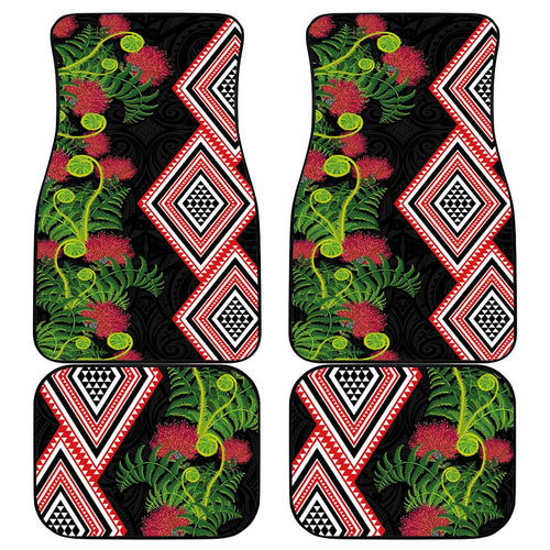 Aotearoa Tukutuku Motif Car Mats Pohutukawa and Fern Leaves