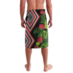 Aotearoa Tukutuku Motif Lavalava Pohutukawa and Fern Leaves