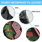 Aotearoa Tukutuku Motif Spare Tire Cover Pohutukawa and Fern Leaves