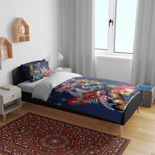 Australia and New Zealand Bedding Set Merry Christmas-Tuatara and Koala with Plants Xmas Style