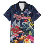 Australia and New Zealand Family Matching Mermaid Dress and Hawaiian Shirt Merry Christmas-Tuatara and Koala with Plants Xmas Style