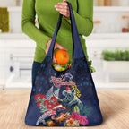 Australia and New Zealand Grocery Bag Merry Christmas-Tuatara and Koala with Plants Xmas Style