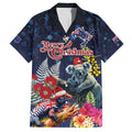 Australia and New Zealand Hawaiian Shirt Merry Christmas-Tuatara and Koala with Plants Xmas Style