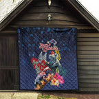 Australia and New Zealand Quilt Merry Christmas-Tuatara and Koala with Plants Xmas Style