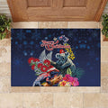Australia and New Zealand Rubber Doormat Merry Christmas-Tuatara and Koala with Plants Xmas Style