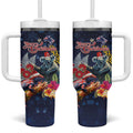 Australia and New Zealand Tumbler With Handle Merry Christmas-Tuatara and Koala with Plants Xmas Style