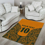 Custom Australia Rugby Championship 2024 Area Rug Aboriginal Art Tattoo Pattern