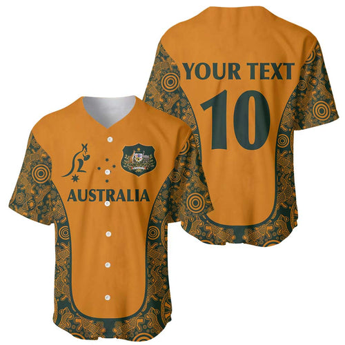 Custom Australia Rugby Championship 2024 Baseball Jersey Aboriginal Art Tattoo Pattern