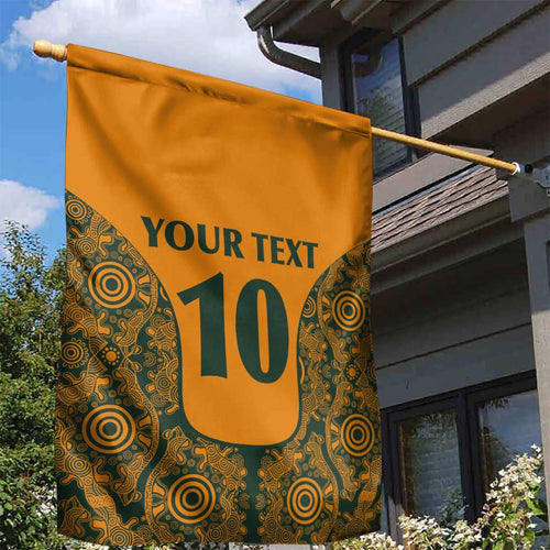 Custom Australia Rugby Championship 2024 Garden Flag Aboriginal Art Tattoo Pattern
