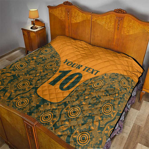 Custom Australia Rugby Championship 2024 Quilt Aboriginal Art Tattoo Pattern