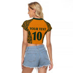 Custom Australia Rugby Championship 2024 Raglan Cropped T Shirt Aboriginal Art Tattoo Pattern