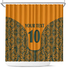 Custom Australia Rugby Championship 2024 Shower Curtain Aboriginal Art Tattoo Pattern