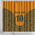 Custom Australia Rugby Championship 2024 Shower Curtain Aboriginal Art Tattoo Pattern