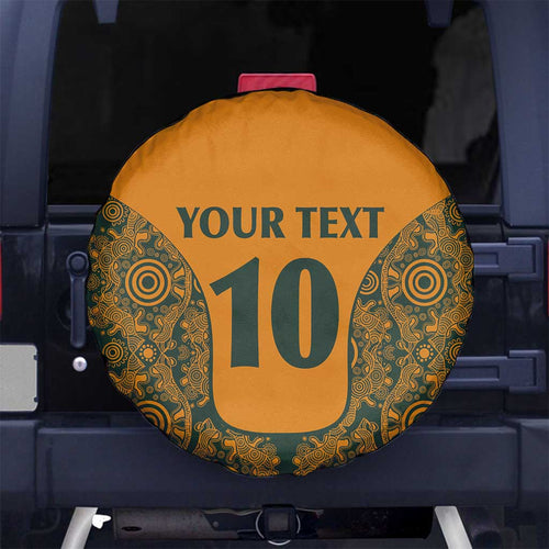Custom Australia Rugby Championship 2024 Spare Tire Cover Aboriginal Art Tattoo Pattern