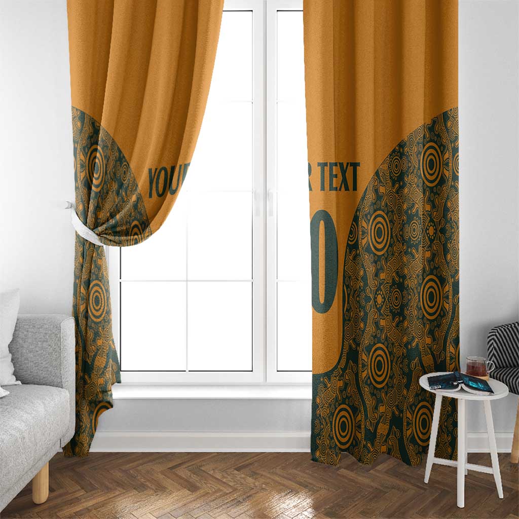 Custom Australia Rugby Championship 2024 Window Curtain Aboriginal Art Tattoo Pattern