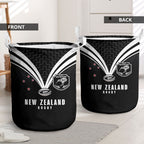 New Zealand Maori Rugby Laundry Basket Aotearoa Tribal Motif Retro Concept