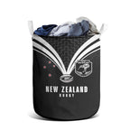New Zealand Maori Rugby Laundry Basket Aotearoa Tribal Motif Retro Concept