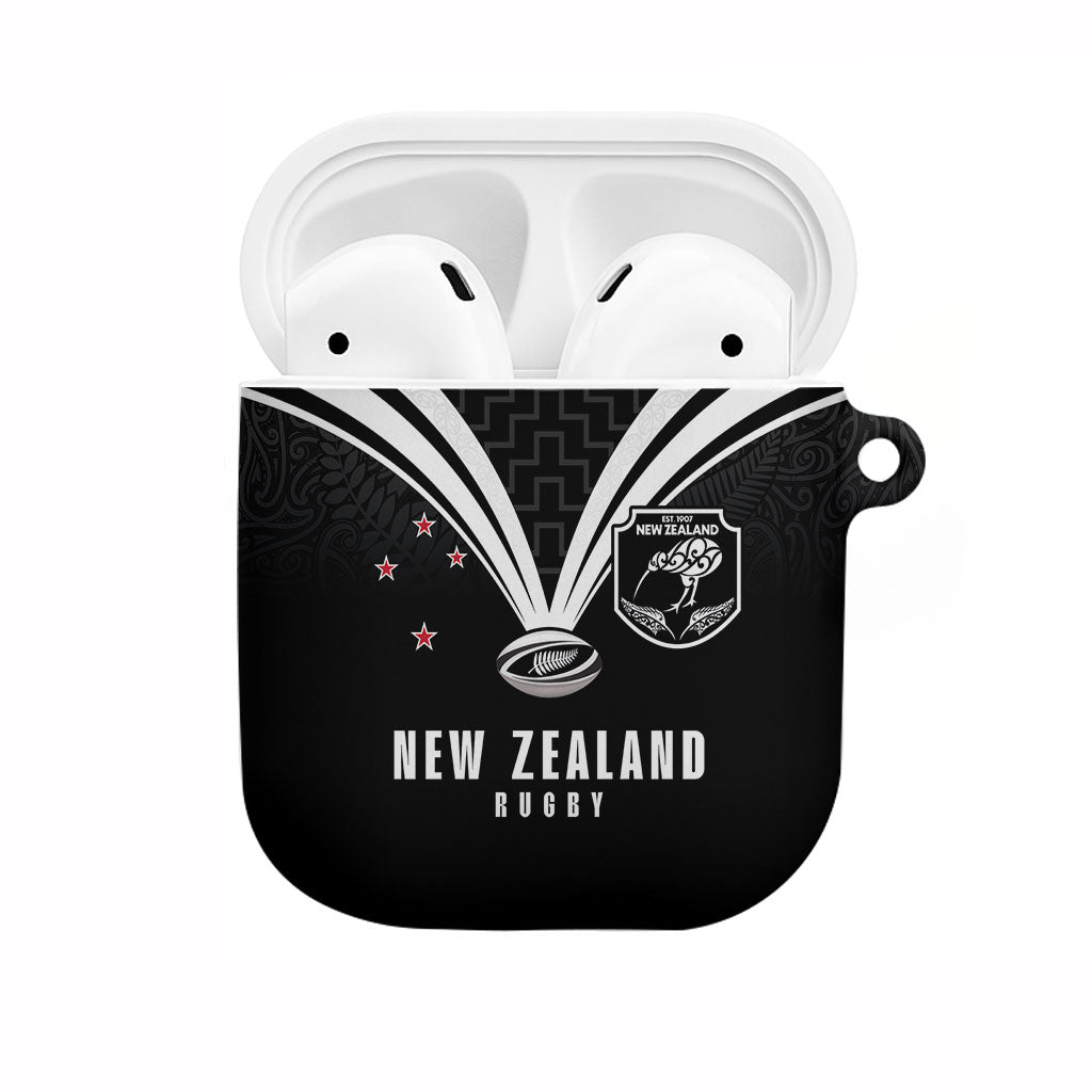 New Zealand Maori Rugby AirPods Case Aotearoa Tribal Motif Retro Concept