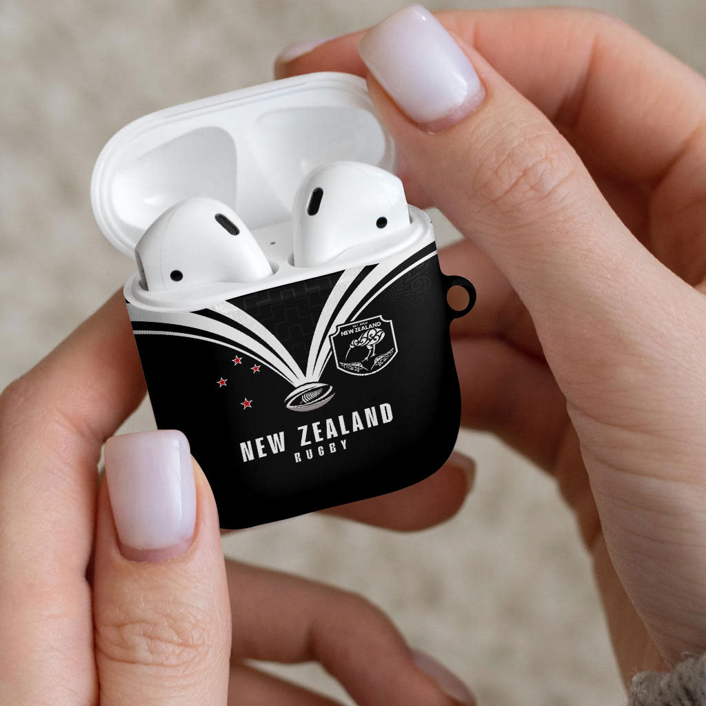 New Zealand Maori Rugby AirPods Case Aotearoa Tribal Motif Retro Concept