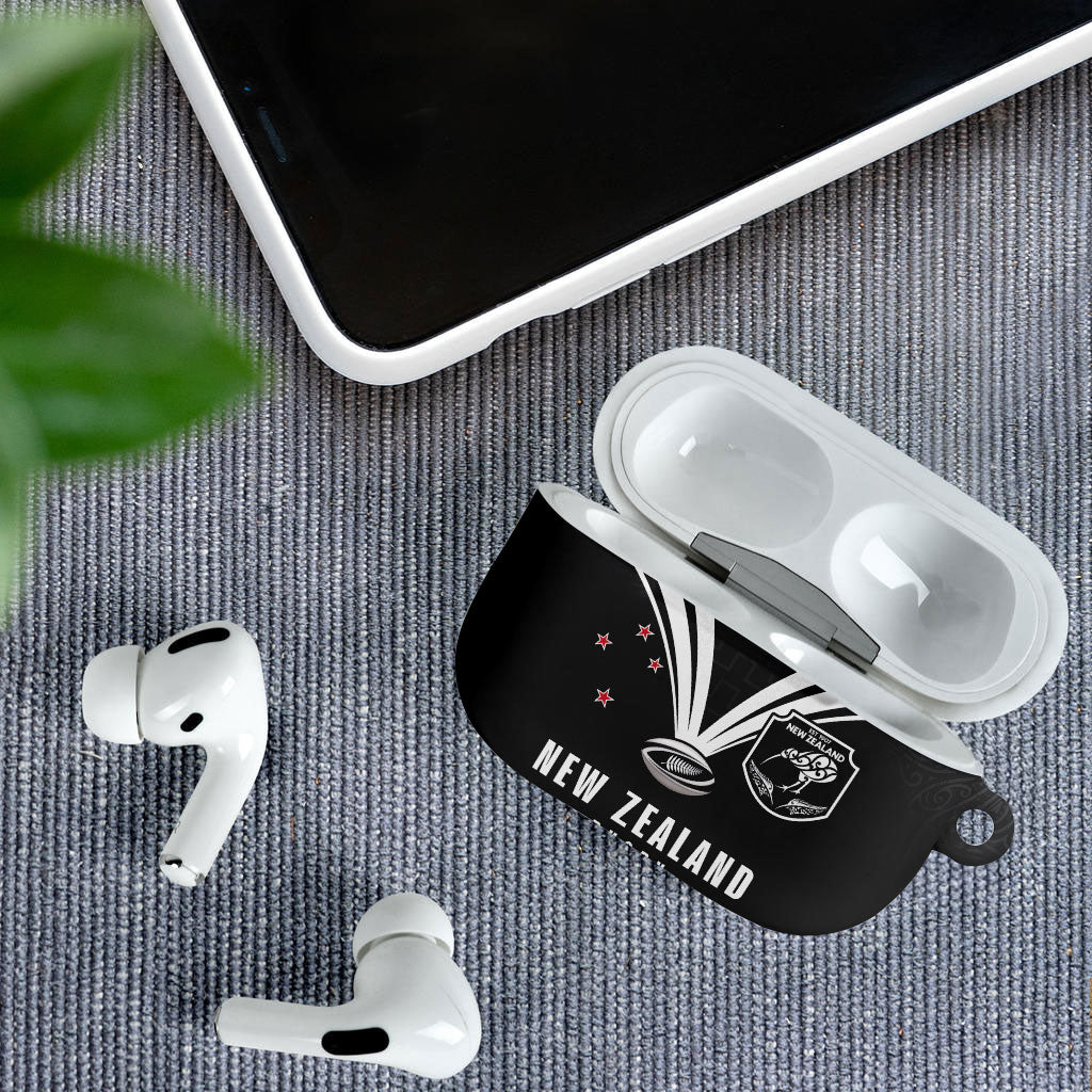 New Zealand Maori Rugby AirPods Case Aotearoa Tribal Motif Retro Concept