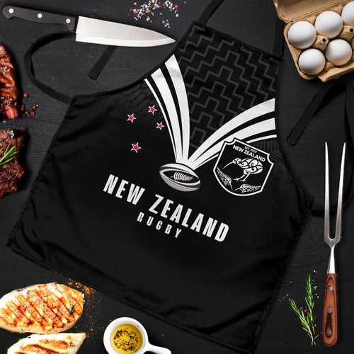 New Zealand Maori Rugby Apron Aotearoa Tribal Motif Retro Concept