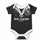 New Zealand Maori Rugby Custom Baby Onesie Aotearoa Tribal Motif Retro Concept