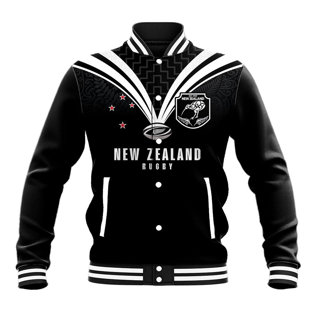 New Zealand Maori Rugby Custom Baseball Jacket Aotearoa Tribal Motif Retro Concept