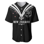 New Zealand Maori Rugby Custom Baseball Jersey Aotearoa Tribal Motif Retro Concept