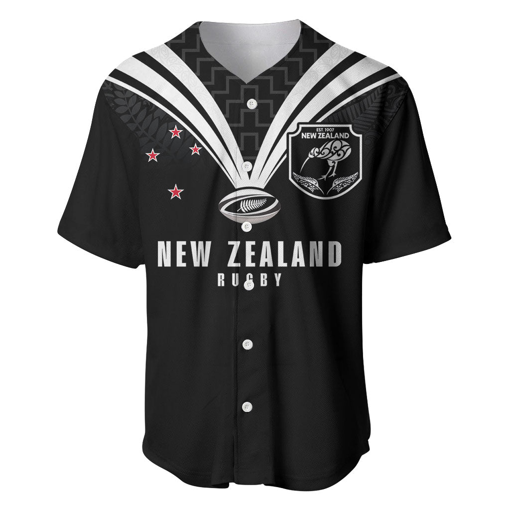 New Zealand Maori Rugby Custom Baseball Jersey Aotearoa Tribal Motif Retro Concept