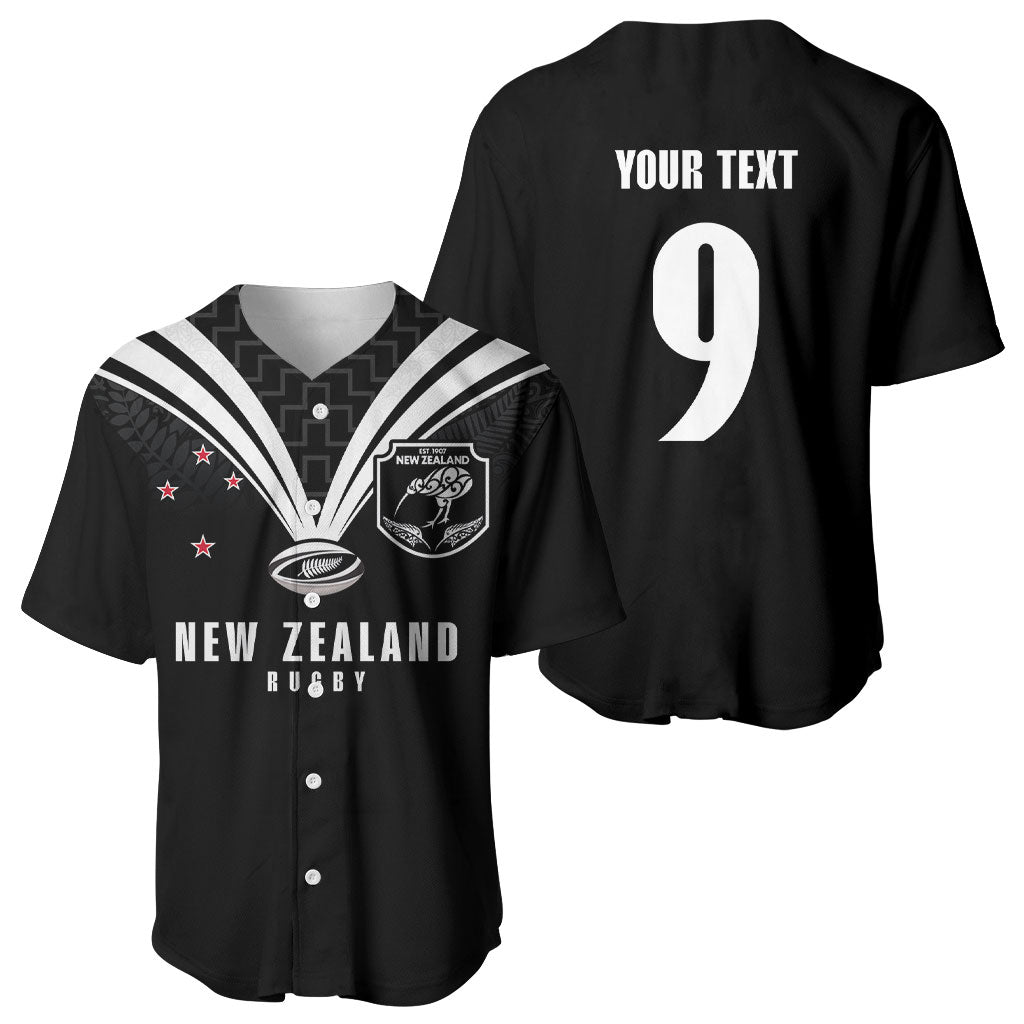 New Zealand Maori Rugby Custom Baseball Jersey Aotearoa Tribal Motif Retro Concept