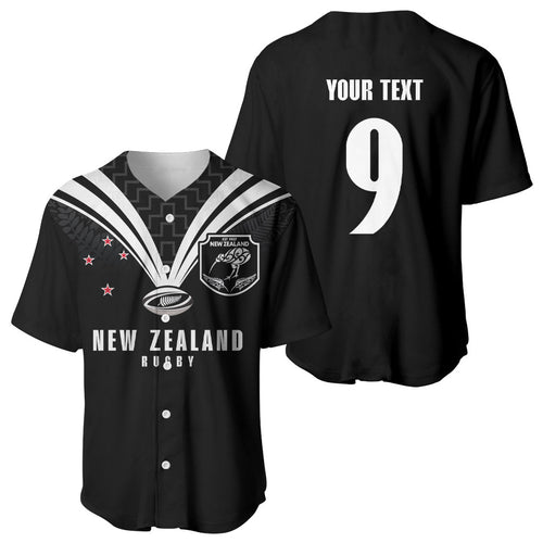 New Zealand Maori Rugby Custom Baseball Jersey Aotearoa Tribal Motif Retro Concept