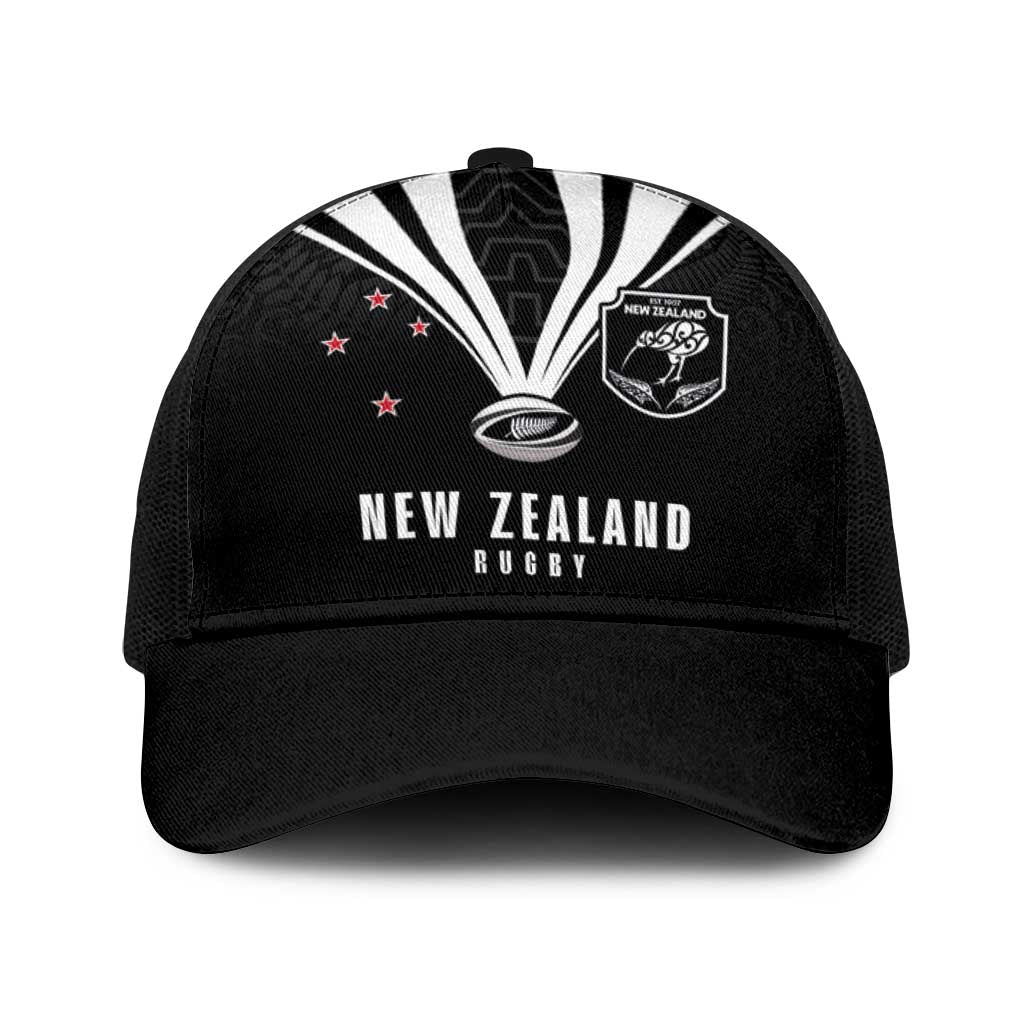 New Zealand Maori Rugby Baseball Net Cap Aotearoa Tribal Motif Retro Concept