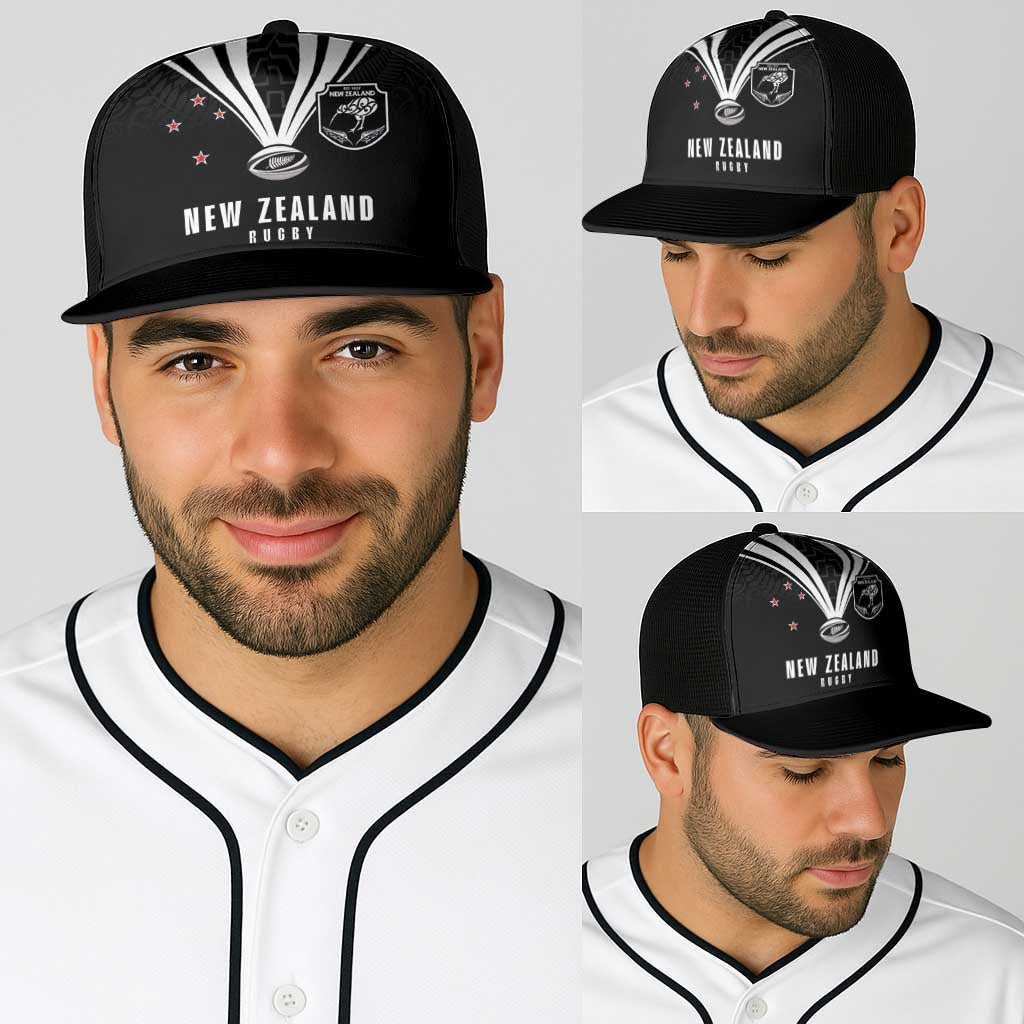 New Zealand Maori Rugby Baseball Net Cap Aotearoa Tribal Motif Retro Concept