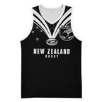 New Zealand Maori Rugby Custom Basketball Jersey Aotearoa Tribal Motif Retro Concept