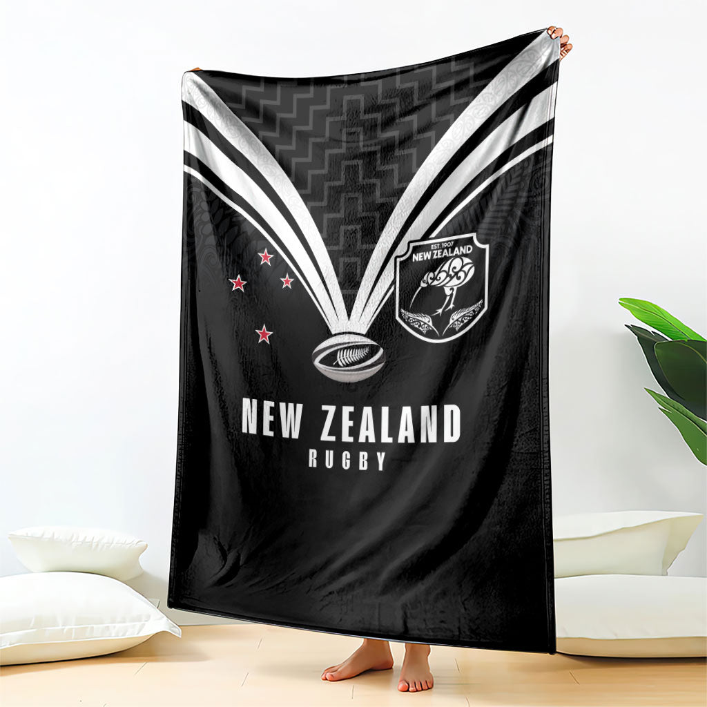 New Zealand Maori Rugby Blanket Aotearoa Tribal Motif Retro Concept