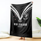 New Zealand Maori Rugby Blanket Aotearoa Tribal Motif Retro Concept