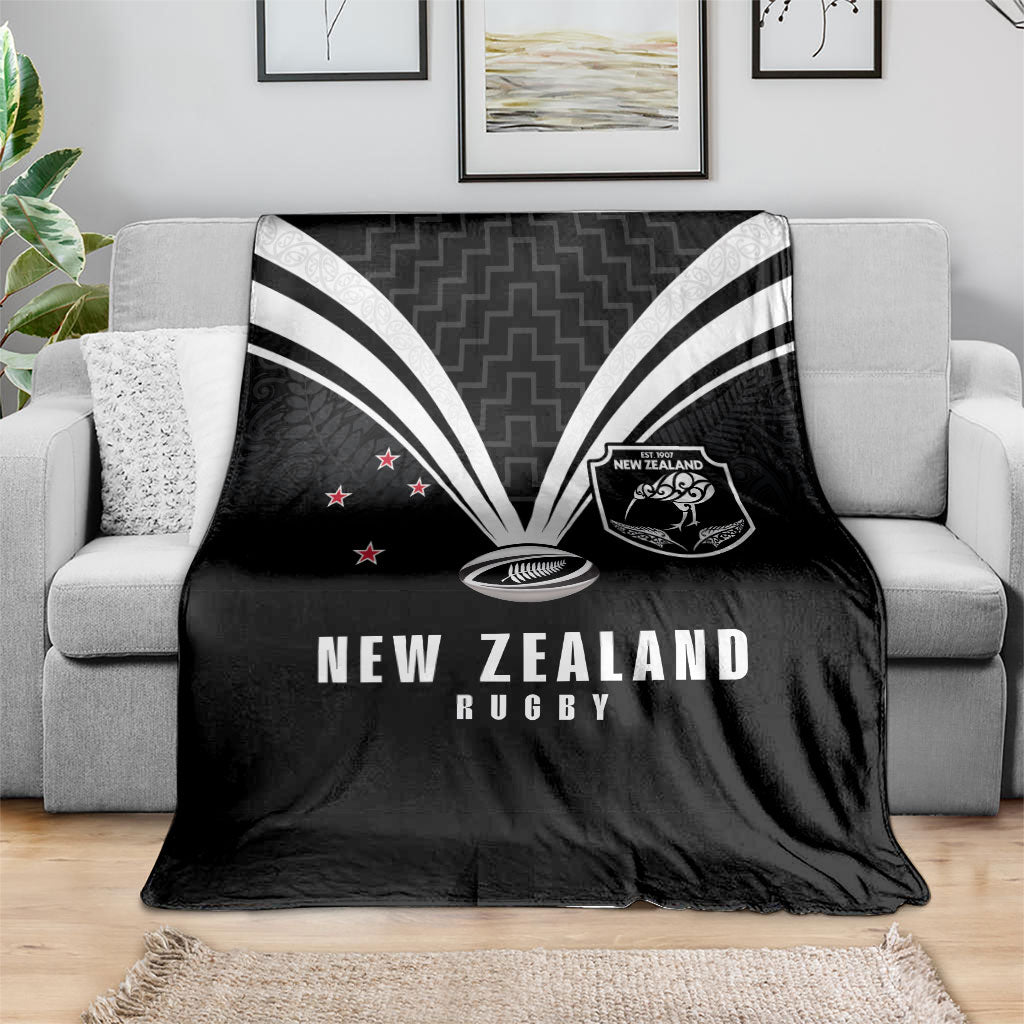 New Zealand Maori Rugby Blanket Aotearoa Tribal Motif Retro Concept