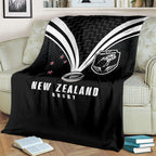 New Zealand Maori Rugby Blanket Aotearoa Tribal Motif Retro Concept