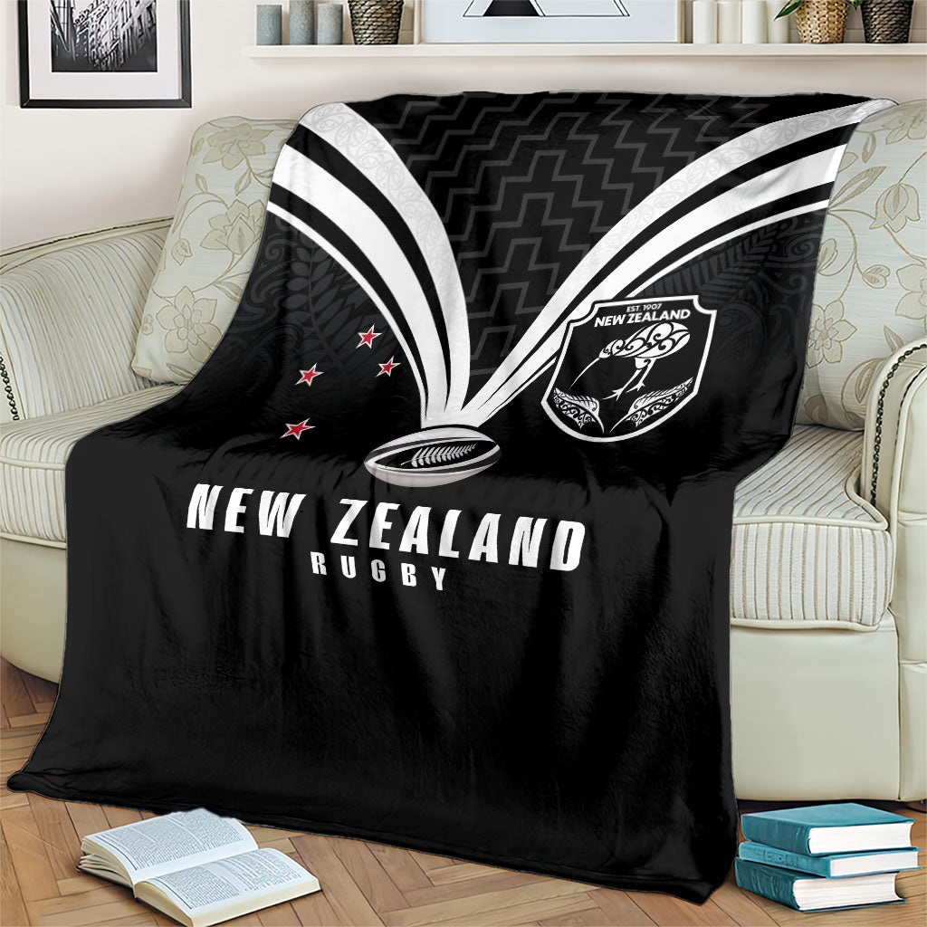 New Zealand Maori Rugby Blanket Aotearoa Tribal Motif Retro Concept