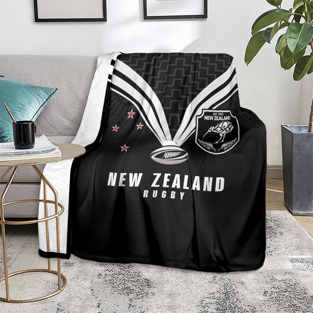 New Zealand Maori Rugby Blanket Aotearoa Tribal Motif Retro Concept