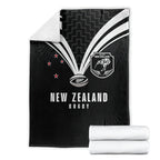 New Zealand Maori Rugby Blanket Aotearoa Tribal Motif Retro Concept