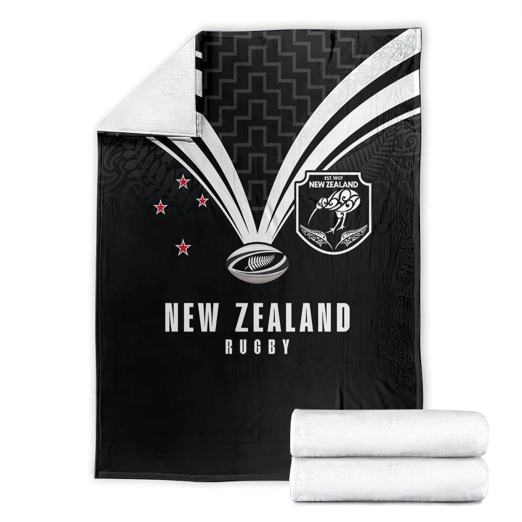 New Zealand Maori Rugby Blanket Aotearoa Tribal Motif Retro Concept