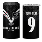 New Zealand Maori Rugby Custom 4 in 1 Can Cooler Tumbler Aotearoa Tribal Motif Retro Concept